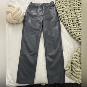 Aritzia Wilfred Grey Melina Leather Pants